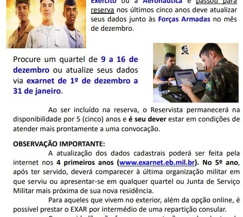 Exército Brasileiro - Exercício de Apresentação da Reserva Ano